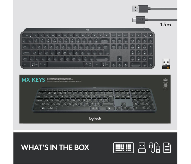 Klawiatura Bezprz. Logitech MX KEYS Advanced 920-009415 - 514942 - zdjęcie 14